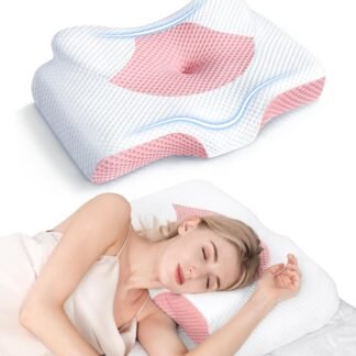 Osteo Cervical Pillow for Neck Pain Relief, Hollow Design Odorless Memory Foam Pillows with Cooling Case, Adjustable Orthopedic Bed Pillow for Sleeping, Support for Side Back...