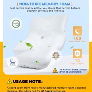 Osteo Cervical Pillow for Neck Pain Relief, Hollow Design Odorless Memory Foam Pillows with Cooling Case, Adjustable Orthopedic Bed Pillow for Sleeping, Support for Side Back...