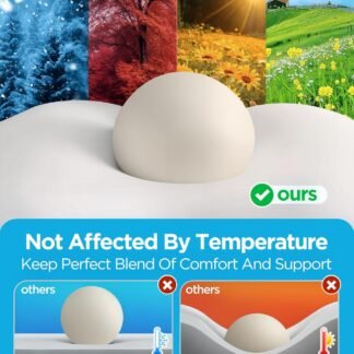 Osteo Enjoy Pain Relief Sleeping Cervical Neck Pillow, Ergonomic Contour Zoned Fits Side Sleeper, Non-Temperature Affected Memory Foam Pillows, Q-max Cooling Pillow Support Back...