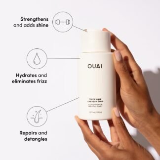 OUAI Thick Hair Shampoo and Conditioner Set - Sulfate Free Shampoo and Conditioner for Thick Hair Care - Moisturizes, Strengthens & Fights Frizz - Made with Keratin & Shea...