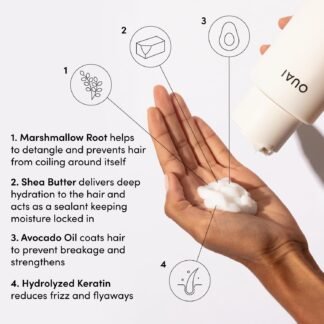 OUAI Thick Hair Shampoo and Conditioner Set - Sulfate Free Shampoo and Conditioner for Thick Hair Care - Moisturizes, Strengthens & Fights Frizz - Made with Keratin & Shea...