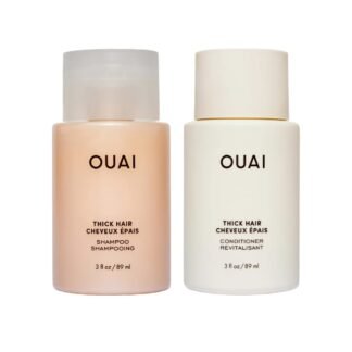 OUAI Thick Hair Shampoo and Conditioner Set - Sulfate Free Shampoo and Conditioner for Thick Hair Care - Moisturizes, Strengthens & Fights Frizz - Made with Keratin & Shea...