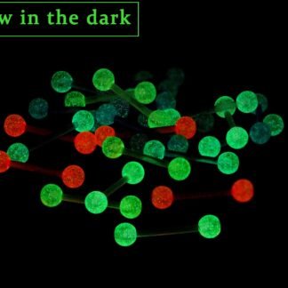 Oufksiyy 14G 16mm 14mm Glow in Dark Flexible Acrylic Straight Tongue Rings Plastic Nipple Ring Retainer Body Piercing Jewelry for Women Men 24PCS(12Pairs 14 Gauge Piercings