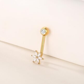 Oveta 1 Piece 14G Titanium VCH Hood Piercing Jewelry for Women Internally Threaded CZ Christina Piercing Jewelry Barbell 11mm SilverGold - lunas-mystic-emporium.com Oveta 1 Piece 14G Titanium VCH Hood Piercing Jewelry for Women, Internally Threaded CZ Christina Piercing Jewelry Barbell 11mm, Silver/Gold