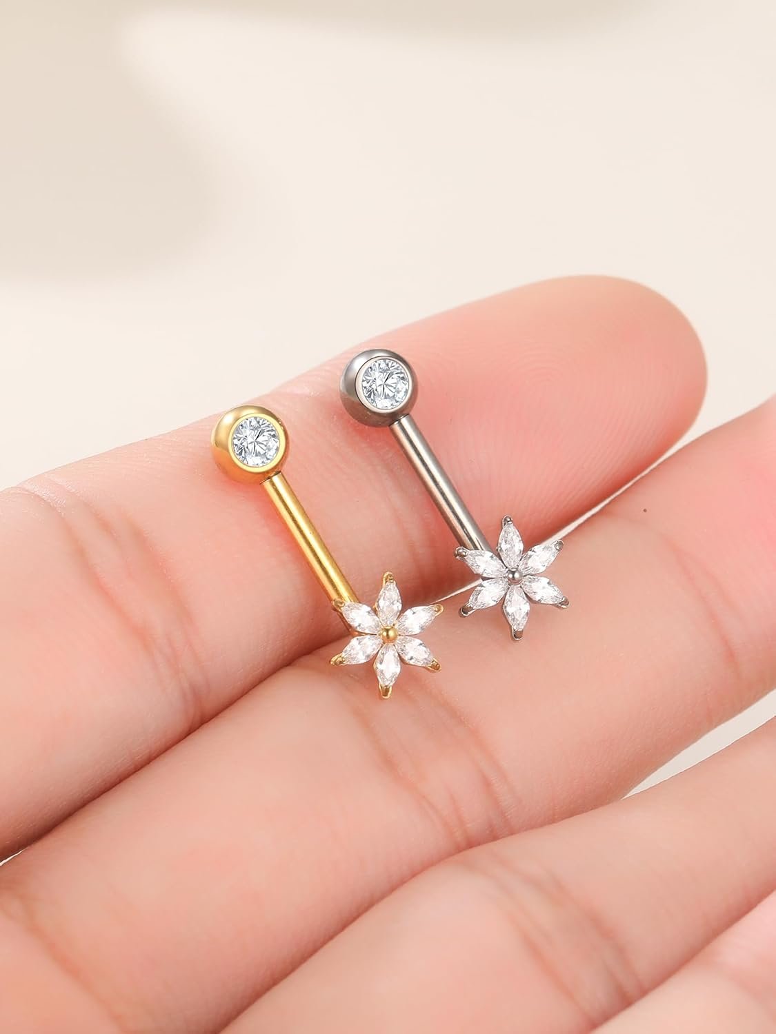 Oveta 1 Piece 14G Titanium VCH Hood Piercing Jewelry for Women Internally Threaded CZ Christina Piercing Jewelry Barbell 11mm SilverGold - lunas-mystic-emporium.com Oveta 1 Piece 14G Titanium VCH Hood Piercing Jewelry for Women, Internally Threaded CZ Christina Piercing Jewelry Barbell 11mm, Silver/Gold