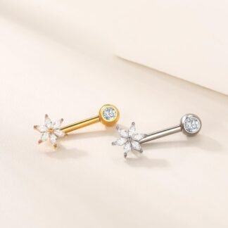 Oveta 1 Piece 14G Titanium VCH Hood Piercing Jewelry for Women Internally Threaded CZ Christina Piercing Jewelry Barbell 11mm SilverGold - lunas-mystic-emporium.com Oveta 1 Piece 14G Titanium VCH Hood Piercing Jewelry for Women, Internally Threaded CZ Christina Piercing Jewelry Barbell 11mm, Silver/Gold