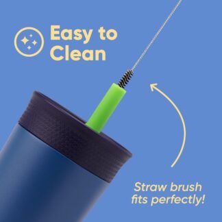 Owala Kids Insulation Stainless Steel Tumbler with Spill Resistant Flexible Straw, Easy to Clean, Kids Water Bottle, Great for Travel, Dishwasher Safe, 12 Oz, Navy and Blue...