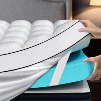 Panyu Dual Layer 4 Inch Memory Foam Mattress Topper King Size, 2" Cooling Gel Memory Foam & 2" Pillow Top, Mattress Pad Cover for Back Pain Relief, CertiPUR-US Certified, Deep...