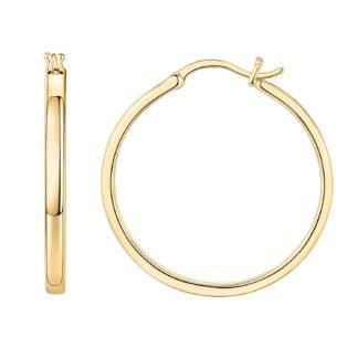 PAVOI 14K Gold Plated 925 Sterling Silver Post Lightweight Hoops | 20mm - 30mm Earring | Gold Hoop Earrings for Women