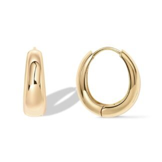 PAVOI 14K Gold Plated 925 Sterling Silver Post Small Chunky Hoops Earrings | Thick Lightweight Gold Hoop Earrings for Women