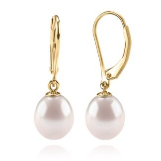 PAVOI Handpicked AAA+ Quality Freshwater Cultured Pearl Earrings Leverback Dangle Stud Pearl Earrings