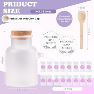 Pedicure Foot Spa Tablets 10 Oz Plastic Bath Salts Jar Foot Soak Tablets Manicure Soak Balls Softens Skin Botanicals Lavender Essential Oil Fast Dissolving Pedicure Supplies