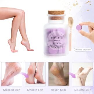 Pedicure Foot Spa Tablets 10 Oz Plastic Bath Salts Jar Foot Soak Tablets Manicure Soak Balls Softens Skin Botanicals Lavender Essential Oil Fast Dissolving Pedicure Supplies