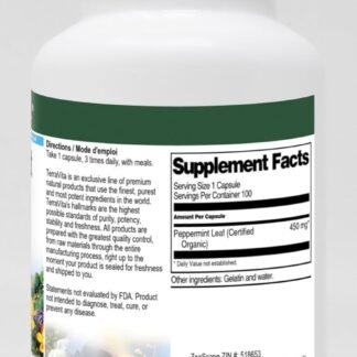 Peppermint Leaf (Certified Organic) - 450 mg (100 Capsules, ZIN: 518653)