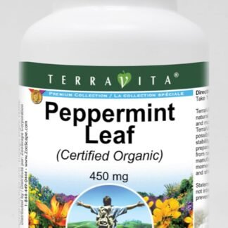 Peppermint Leaf (Certified Organic) - 450 mg (100 Capsules, ZIN: 518653)