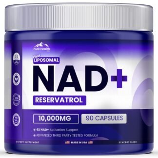 PHM NAD Resveratrol Supplement - 10,000MG Extra Strength | NAD+ Liposomal Supplements for Men and Women | NMN & NMNH Alternative | 90 Capsules, 3 Months Supply