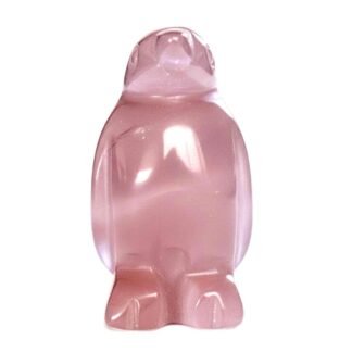 Pink Rose Quartz Penguin Totem Fetish Stone Figurine 8922