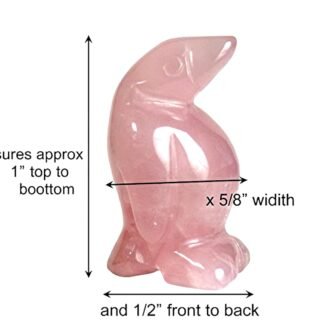 Pink Rose Quartz Penguin Totem Fetish Stone Figurine 8922