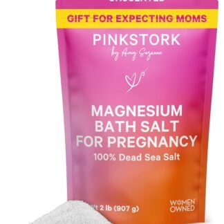 Pink Stork Pregnancy Bath Soak – Unscented Magnesium Flakes for Bath or Foot Soak – Pure Dead Sea Salt – Relief for Pregnancy Aches, Swollen Feet, and Stress – Clean,...