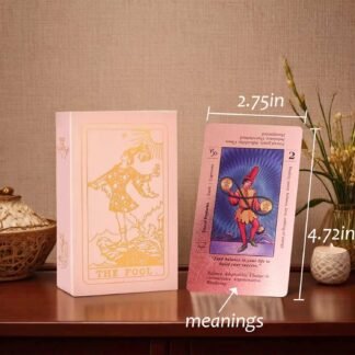 Pink Tarot Cards Deck with Guide Book, Beginners Tarot Cards with Meanings on Them, Fortune Telling Cards, Divination Tools for All Skill Levels (Rose Pink)