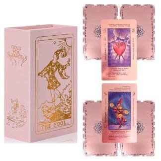 Pink Tarot Cards Deck with Guide Book, Beginners Tarot Cards with Meanings on Them, Fortune Telling Cards, Divination Tools for All Skill Levels (Rose Pink)