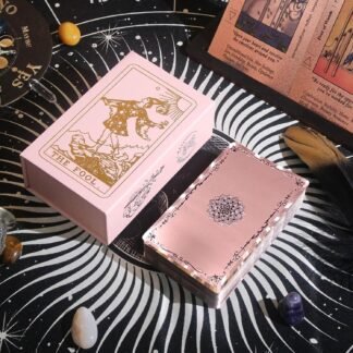 Pink Tarot Cards Deck with Guide Book, Beginners Tarot Cards with Meanings on Them, Fortune Telling Cards, Divination Tools for All Skill Levels (Rose Pink)