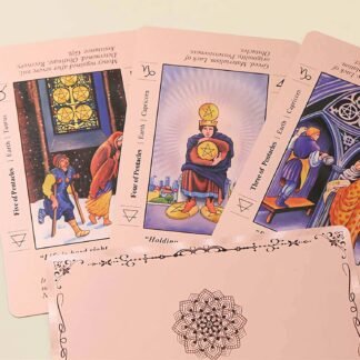 Pink Tarot Cards Deck with Guide Book, Beginners Tarot Cards with Meanings on Them, Fortune Telling Cards, Divination Tools for All Skill Levels (Rose Pink)
