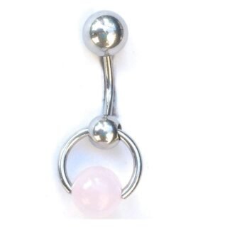 PODOL STAR Love Stone Rose Quartz Stone VCH Piercing Barbell.