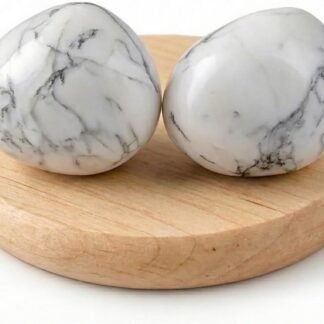 Polished Howlite Crystal Stones - 2 Pcs of 1.2" Worry Stone for Anxiety, Pocket Palm Stone Super Large Handpicked Natural Tumbled Gemstones for Meditation, Reiki, Chakra...