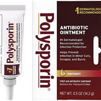 Polysporin First Aid Topical Antibiotic Skin Ointment with Bacitracin Zinc & Polymyxin B Sulfate, for Infection Protection & Wound Care, Neomycin-Free, Travel Size, 0.5 oz