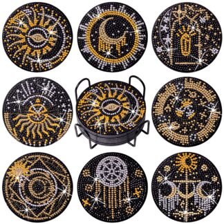 Praise V Do 8Pcs Diamond Painting Coasters Kit with Holder Cork Base DIY Tarot Coasters Diamond Painting Kit for Beginners Adults DIY Diamond Art Craft for Housewarming - lunas-mystic-emporium.com Praise V Do 8Pcs Diamond Painting Coasters Kit with Holder Cork Base, DIY Tarot Coasters Diamond Painting Kit for Beginners, Adults DIY Diamond Art Craft for Housewarming...