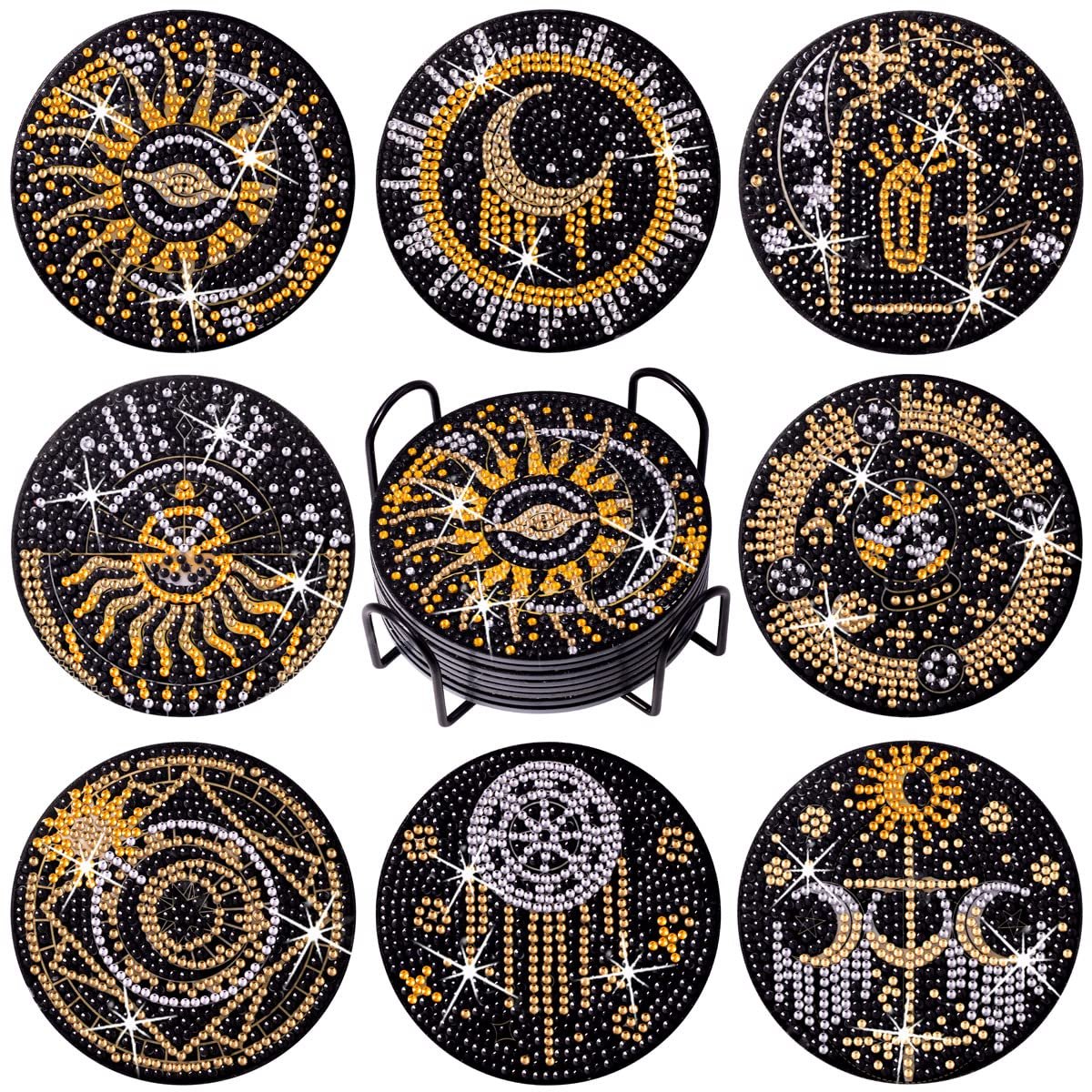 Praise V Do 8Pcs Diamond Painting Coasters Kit with Holder Cork Base DIY Tarot Coasters Diamond Painting Kit for Beginners Adults DIY Diamond Art Craft for Housewarming - lunas-mystic-emporium.com Praise V Do 8Pcs Diamond Painting Coasters Kit with Holder Cork Base, DIY Tarot Coasters Diamond Painting Kit for Beginners, Adults DIY Diamond Art Craft for Housewarming...