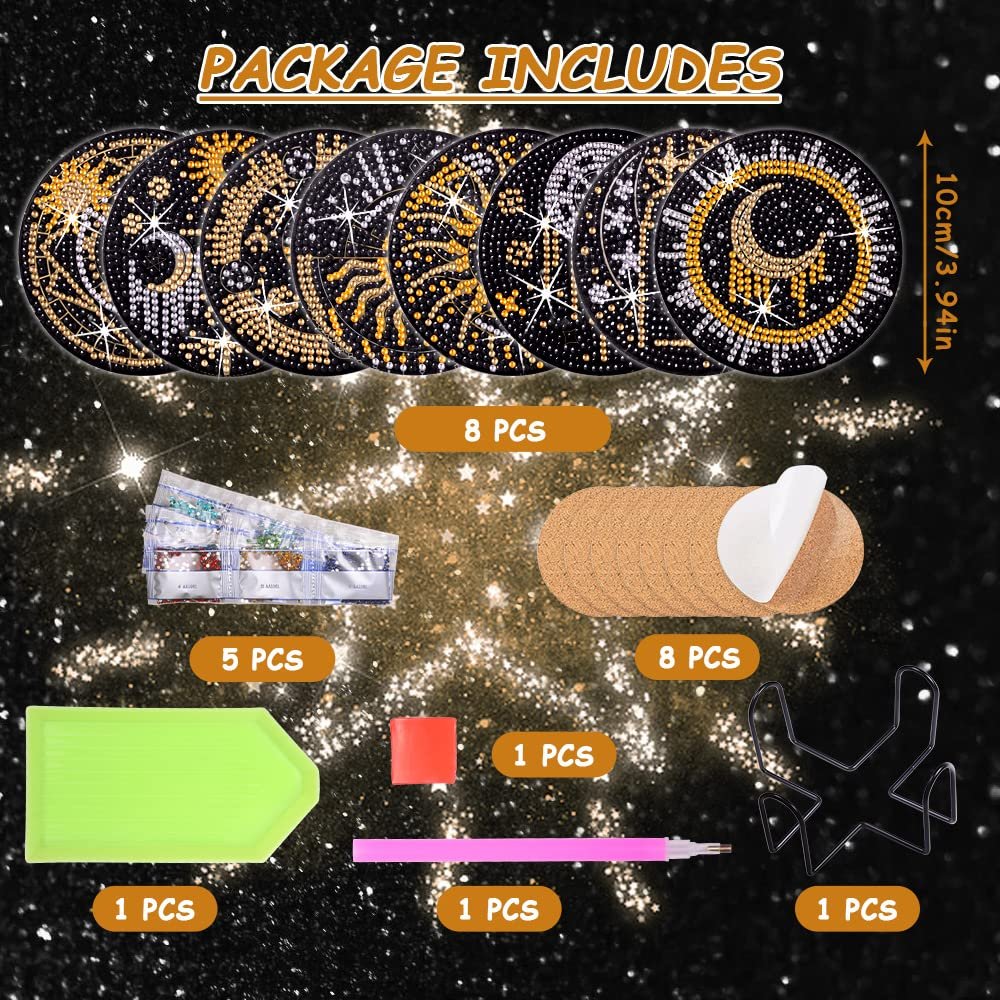 Praise V Do 8Pcs Diamond Painting Coasters Kit with Holder Cork Base DIY Tarot Coasters Diamond Painting Kit for Beginners Adults DIY Diamond Art Craft for Housewarming - lunas-mystic-emporium.com Praise V Do 8Pcs Diamond Painting Coasters Kit with Holder Cork Base, DIY Tarot Coasters Diamond Painting Kit for Beginners, Adults DIY Diamond Art Craft for Housewarming...