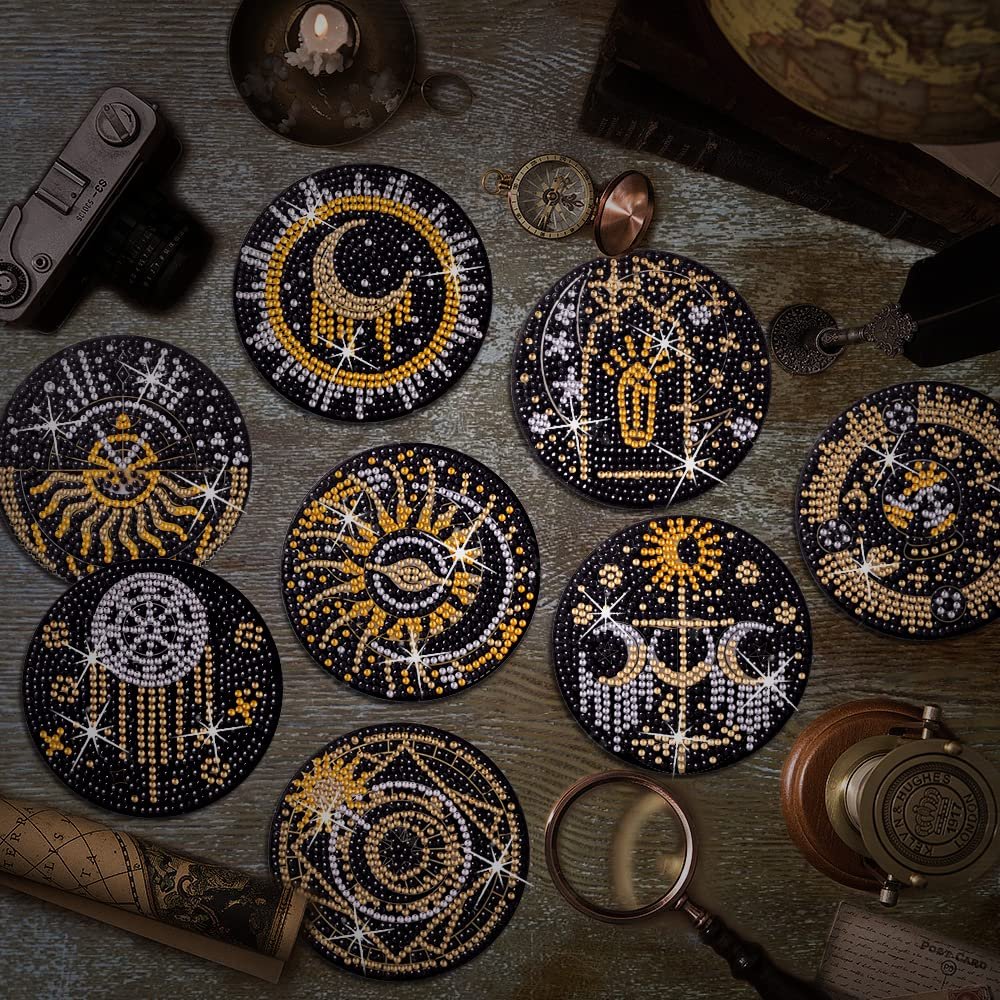 Praise V Do 8Pcs Diamond Painting Coasters Kit with Holder Cork Base DIY Tarot Coasters Diamond Painting Kit for Beginners Adults DIY Diamond Art Craft for Housewarming - lunas-mystic-emporium.com Praise V Do 8Pcs Diamond Painting Coasters Kit with Holder Cork Base, DIY Tarot Coasters Diamond Painting Kit for Beginners, Adults DIY Diamond Art Craft for Housewarming...