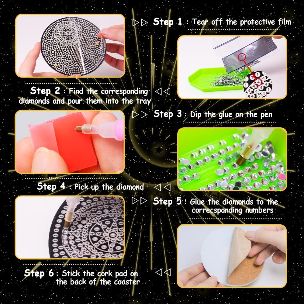 Praise V Do 8Pcs Diamond Painting Coasters Kit with Holder Cork Base DIY Tarot Coasters Diamond Painting Kit for Beginners Adults DIY Diamond Art Craft for Housewarming - lunas-mystic-emporium.com Praise V Do 8Pcs Diamond Painting Coasters Kit with Holder Cork Base, DIY Tarot Coasters Diamond Painting Kit for Beginners, Adults DIY Diamond Art Craft for Housewarming...