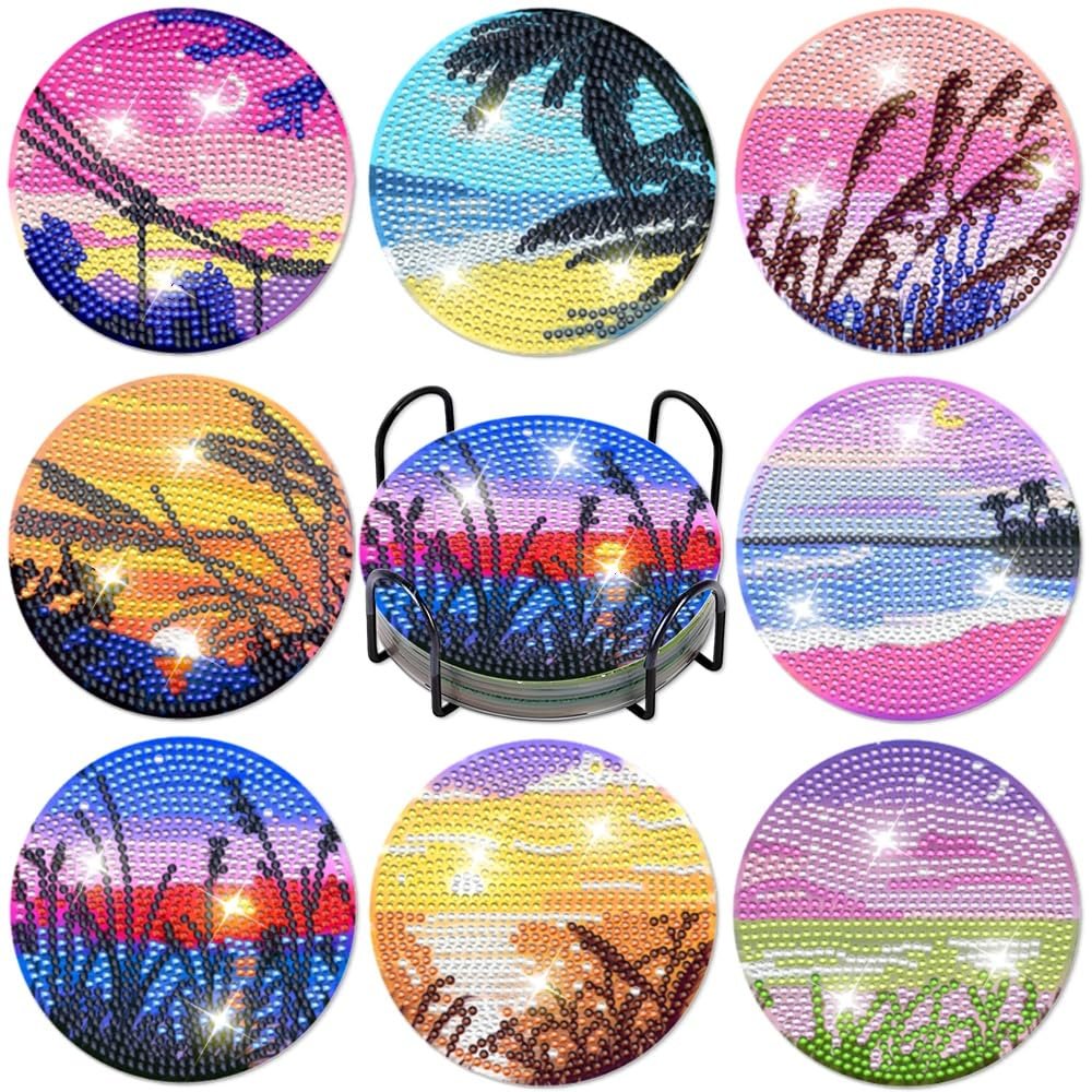 Praise V Do 8Pcs Diamond Painting Coasters Kit with Holder Cork Base DIY Tarot Coasters Diamond Painting Kit for Beginners Adults DIY Diamond Art Craft for Housewarming - lunas-mystic-emporium.com Praise V Do 8Pcs Diamond Painting Coasters Kit with Holder Cork Base, DIY Tarot Coasters Diamond Painting Kit for Beginners, Adults DIY Diamond Art Craft for Housewarming...