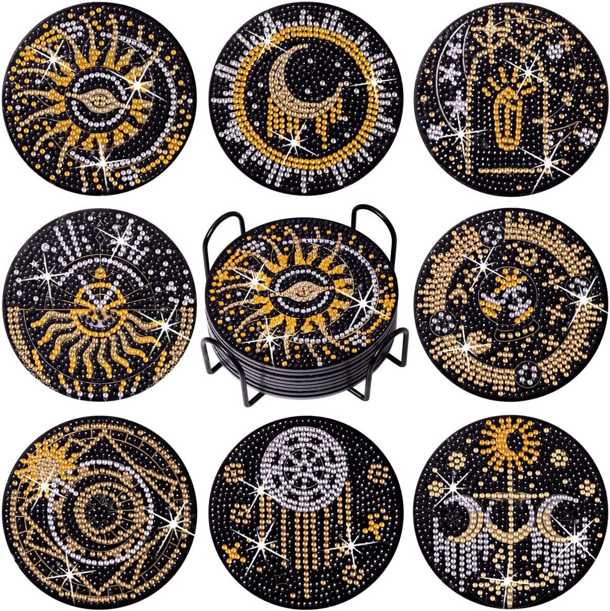 Praise V Do 8Pcs Diamond Painting Coasters Kit with Holder Cork Base DIY Tarot Coasters Diamond Painting Kit for Beginners Adults DIY Diamond Art Craft for Housewarming - lunas-mystic-emporium.com Praise V Do 8Pcs Diamond Painting Coasters Kit with Holder Cork Base, DIY Tarot Coasters Diamond Painting Kit for Beginners, Adults DIY Diamond Art Craft for Housewarming...