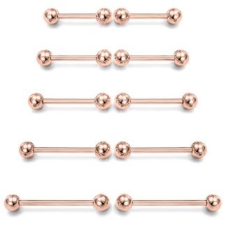 Prjndjw 14G Surgical Steel Straight Barbell - Tongue & Nipple Rings for Women & Men - Length 12MM, 14MM, 16MM, 18MM, 22mm - Piercing Jewelry