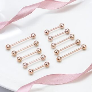 Prjndjw 14G Surgical Steel Straight Barbell - Tongue & Nipple Rings for Women & Men - Length 12MM, 14MM, 16MM, 18MM, 22mm - Piercing Jewelry