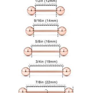 Prjndjw 14G Surgical Steel Straight Barbell - Tongue & Nipple Rings for Women & Men - Length 12MM, 14MM, 16MM, 18MM, 22mm - Piercing Jewelry