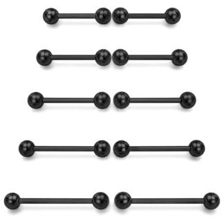 Prjndjw 14G Surgical Steel Straight Barbell - Tongue Nipple Rings for Women Men - Length 12MM 14MM 16MM 18MM 22mm - Piercing Jewelry - lunas-mystic-emporium.com Prjndjw 14G Surgical Steel Straight Barbell - Tongue & Nipple Rings for Women & Men - Length 12MM, 14MM, 16MM, 18MM, 22mm - Piercing Jewelry