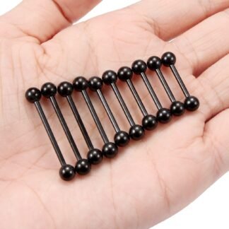 Prjndjw 14G Surgical Steel Straight Barbell - Tongue & Nipple Rings for Women & Men - Length 12MM, 14MM, 16MM, 18MM, 22mm - Piercing Jewelry