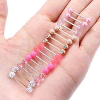 Prjndjw 8-12Pairs 14G 16G Nipple Rings Surgical Steel Tongue Rings Barbell Nipplering Diamond CZ Body Piercing Jewelry Retainer for Women Men 14mm Length Size