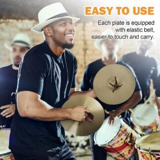 Professional 12-Inch Alloy Brass Crash Cymbals Pair - Durable Percussion for Drum Kits, Stage, & Beginners