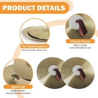 Professional 12-Inch Alloy Brass Crash Cymbals Pair - Durable Percussion for Drum Kits, Stage, & Beginners