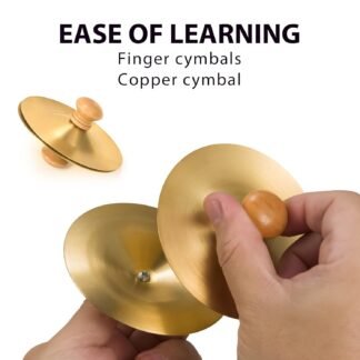 Professional Copper Finger Cymbals Pair - 3.5" (9cm) Mini Percussion for Belly Dance, Orff Instruments & Live Performances