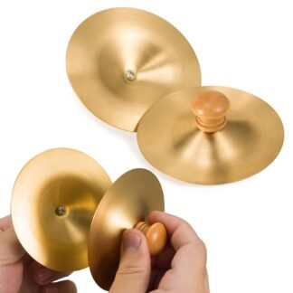 Professional Copper Finger Cymbals Pair - 3.5" (9cm) Mini Percussion for Belly Dance, Orff Instruments & Live Performances