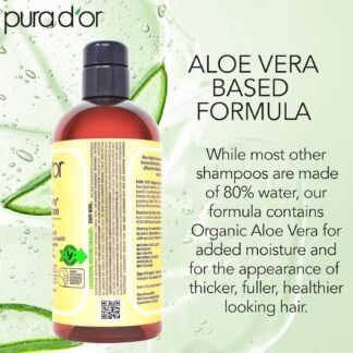 PURA D'OR Original Gold Label Anti-Thinning Shampoo – CLINICALLY TESTED Botanical Formula – Biotin & Argan Oil – Sulfate-Free Strengthening & Volumizing for Fuller-Looking Hair,...