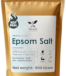 Pure Epsom Salt 2lbs, USP Grade Magnesium Sulfate, Unscented Bath & Foot Soak for Muscle Recovery, Relaxation & Stress Relief, Sensitive-Skin Friendly, Resealable Bag