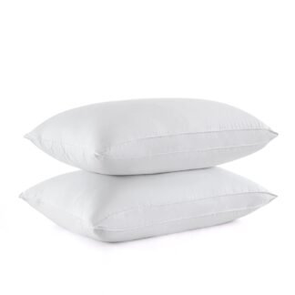 puredown® Cooling Goose Feather Down Pillow, Set of 1, Standard Size Bed Pillow Insert with Soft Cooling Pillowcase for Cool Sleep